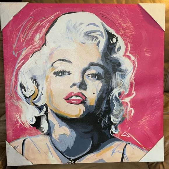 Marilyn Monroe Portrait Painting Picture Canvas Wall Art Decor 24x24 - Picture 2 of 5